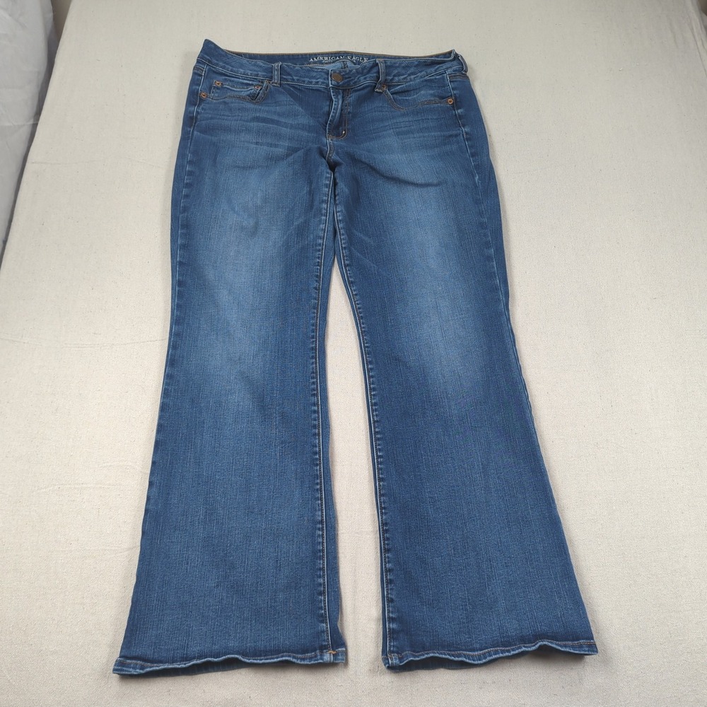 American Eagle Jeans Womens 18 Blue Favorite Boyfriend Flare Hippie Boho